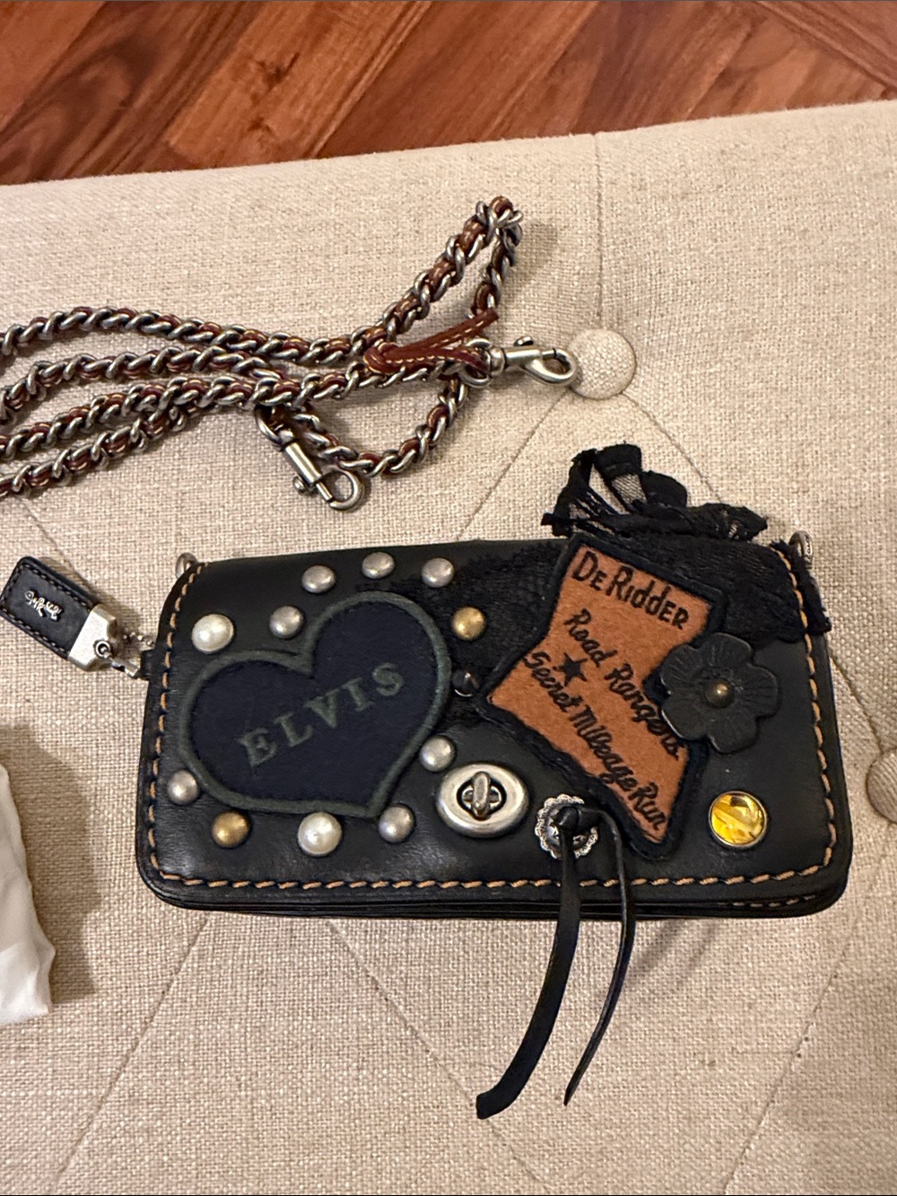 NEW COACH X ELVIS CUSTOM BLACK LEATHER EMBELLISHED DINKIER 86880 (6 of 164)